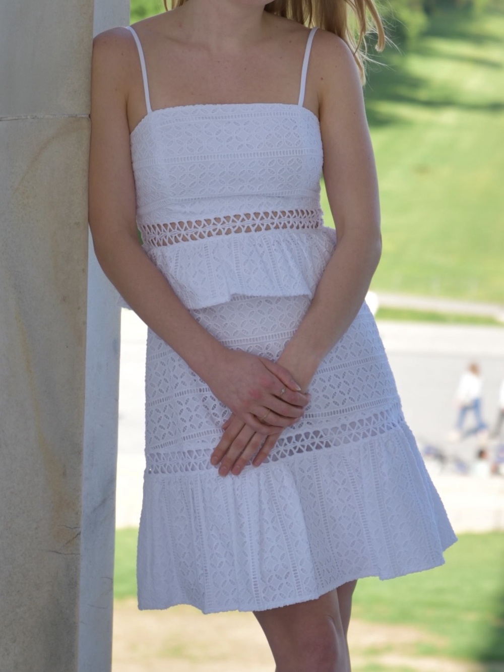 Lilly Pulitzer White Eyelet Lace Ruffle Mini Dress set - 2 pieces